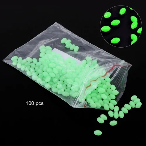 100pcs 3 4x5mm Oval Soft Night Luminous Fishing Beads Sea Fishing Lure Bait Floating Float Fishing  Accessories WH5