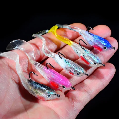 5pcs Soft Lures 2 2  Length 5 2g Weight Bait with 1 Hook Soft Bait Top Quality Fishing Lure or Fishing Tackle Tools S5
