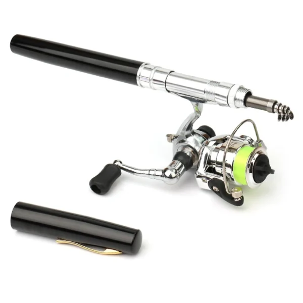 56fb8e8f51f8909105360d8eb1727041.webp 1M Mini Pocket Pen Shape Aluminum Alloy Fishing Rod Portable Baitcasting Rods Pole Fishing Reel Set Combos