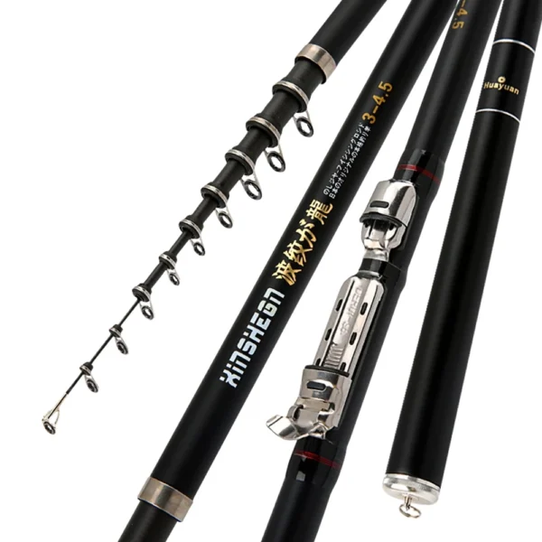 bb8e4afa09994cd1f056691b78cd76d3.webp Carbon Fiber 2 4M 6 3M Rock Fishing Rod Telescopic Portable Travel Ultralight Carp Feeder Fishing Rod Spinning Rod Boat Sea