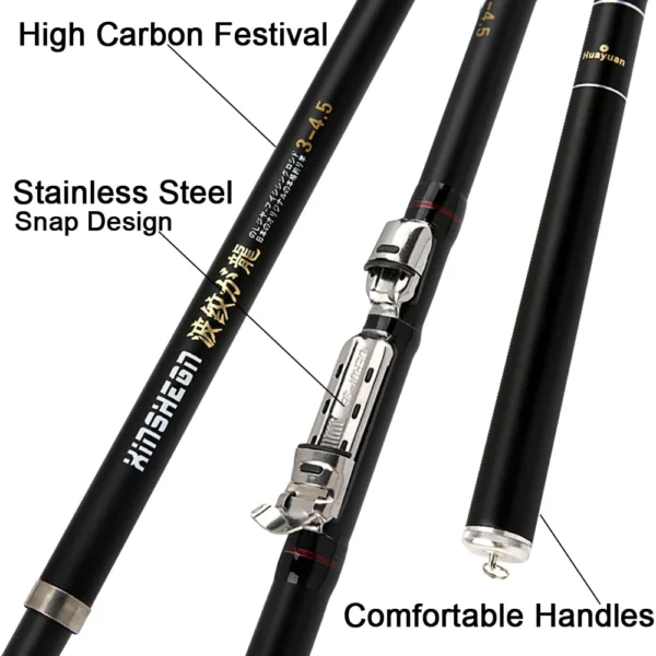 ccf09267cf795e2782753bccbb8d24bc.webp Carbon Fiber 2 4M 6 3M Rock Fishing Rod Telescopic Portable Travel Ultralight Carp Feeder Fishing Rod Spinning Rod Boat Sea